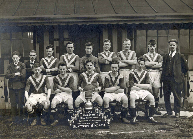 Photograph of Frank Richardson playing for Clayton Sports AFC - Frank is on the front row, second from the right