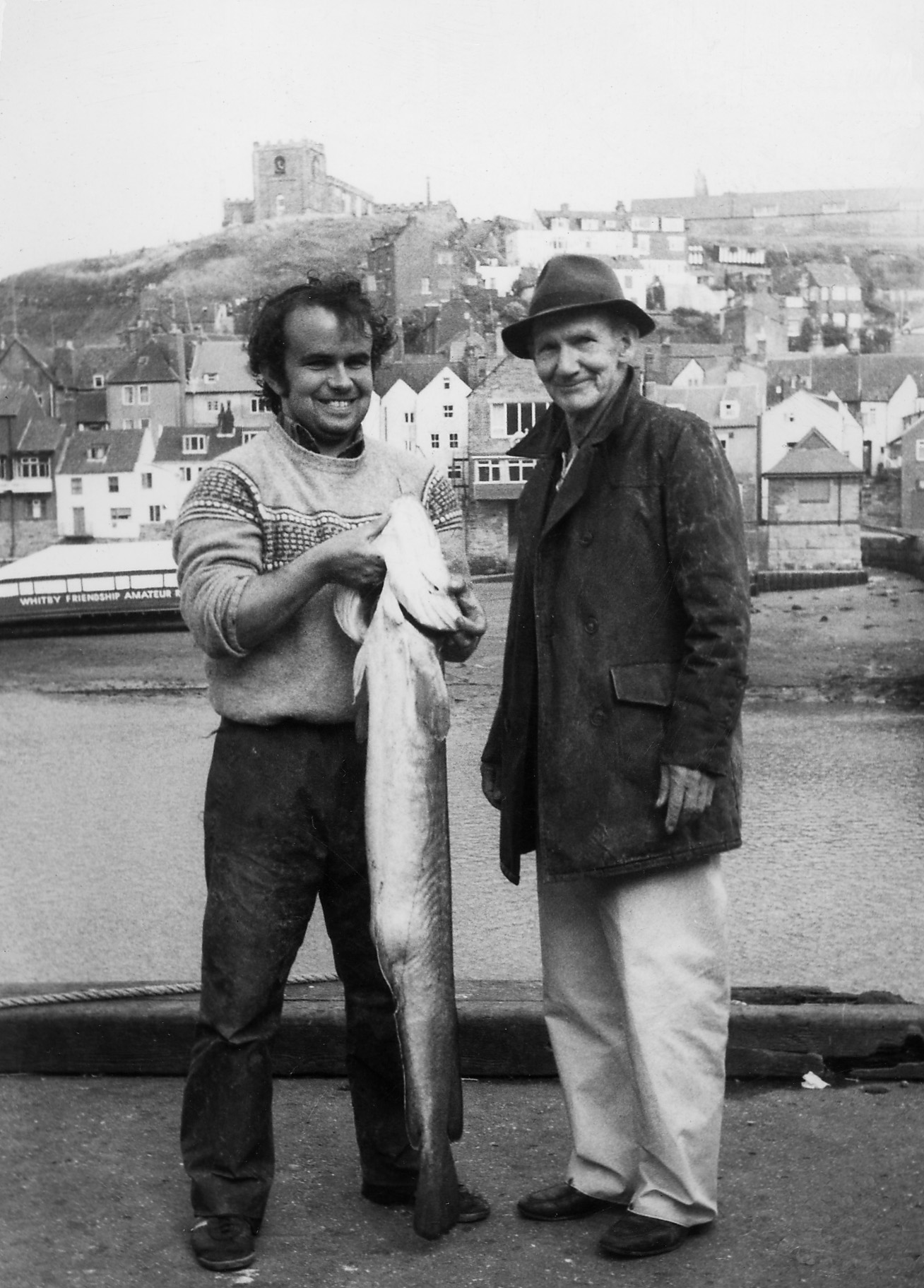 Dick alongside the 28lb Ling he caught fishing at Whitby
